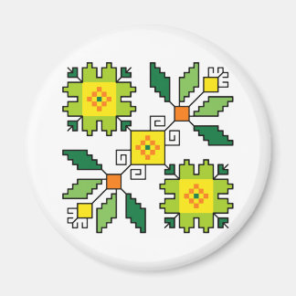 M0024 Magnet Bulgarian folk motif shevitsa green