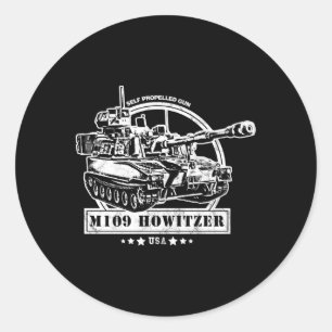 M109 Self Propelled Howitzer Classic Round Sticker