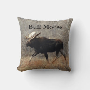 M10 Bull Moose Throw Pillow