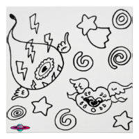 M13 Poster de l'oeil et des lèvres d'amour étrange