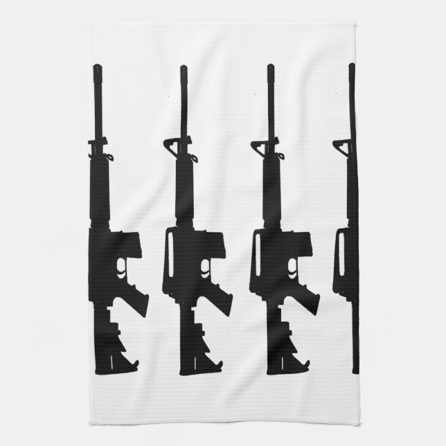 m16 black and white towel (Vertical)