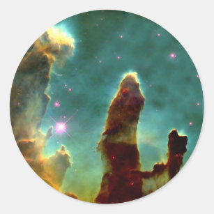 M16 Eagle Nebula or Pillars of Creation Classic Round Sticker