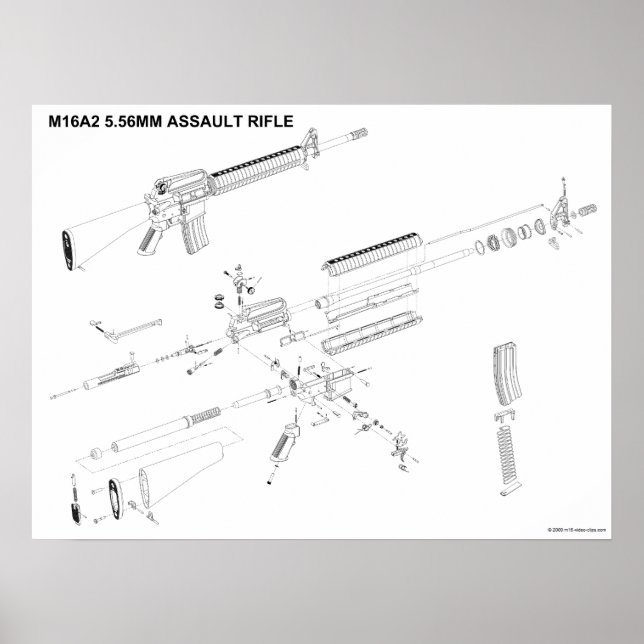 M16A2 5.56mm Assault Rifle Poster (Front)