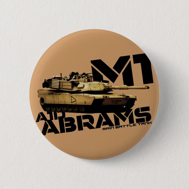 M1 Abrams 2 Inch Round Button (Front)