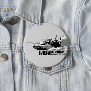 M1 Abrams 4 Inch Round Button