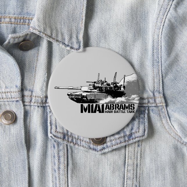 M1 Abrams 4 Inch Round Button (In Situ)