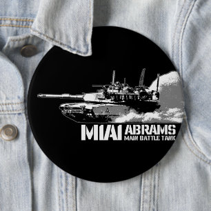 M1 Abrams 6 Inch Round Button