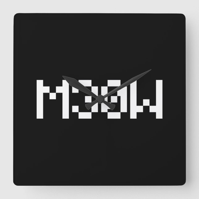 M30W [Leetspeak Animal Sounds] Square Wall Clock (Front)