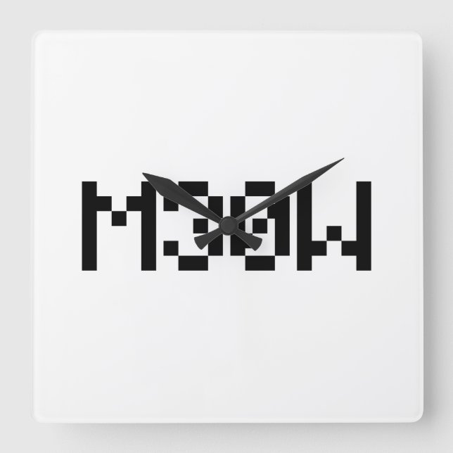 M30W [Leetspeak Animal Sounds] Square Wall Clock (Front)