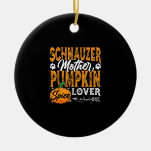 M3SSS Miniature Schnauzer Dog gift Halloween Fall Ceramic Ornament