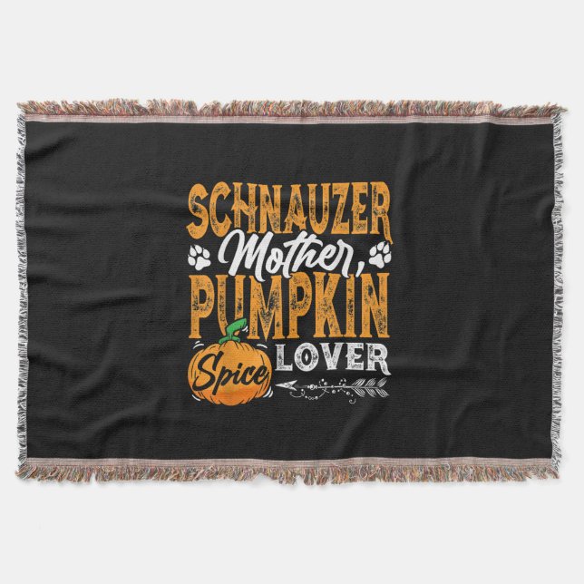 M3SSS Miniature Schnauzer Dog gift Halloween Fall Throw Blanket (Front)