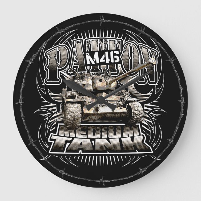 M46 Patton Large Clock Acrylic Wall Clock (Front)
