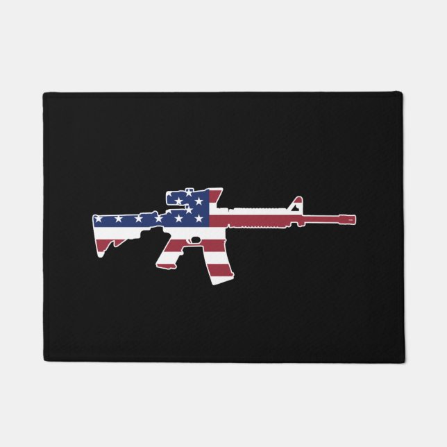 M4 & American Flag Doormat (Front)