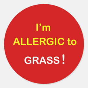 m4 - I'm Allergic - GRASS. Classic Round Sticker