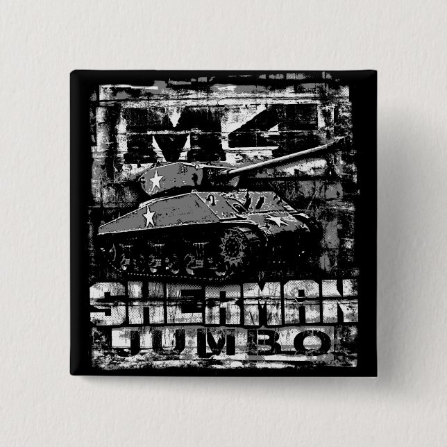 M4 Sherman Jumbo 2 Inch Square Button (Front)