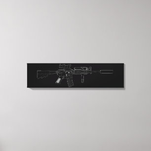 M4 SOPMOD Black Canvas Print
