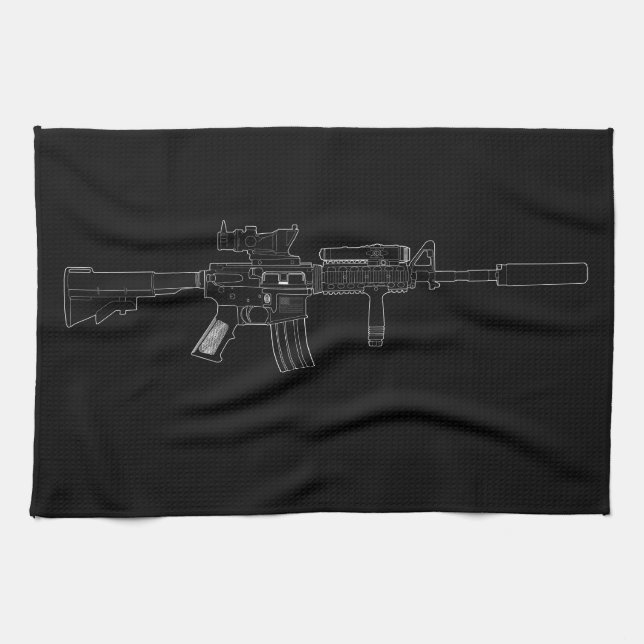 M4 SOPMOD Black Kitchen Towel (Horizontal)