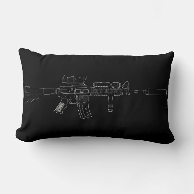 M4 SOPMOD Lumbar Pillow Black (Front)