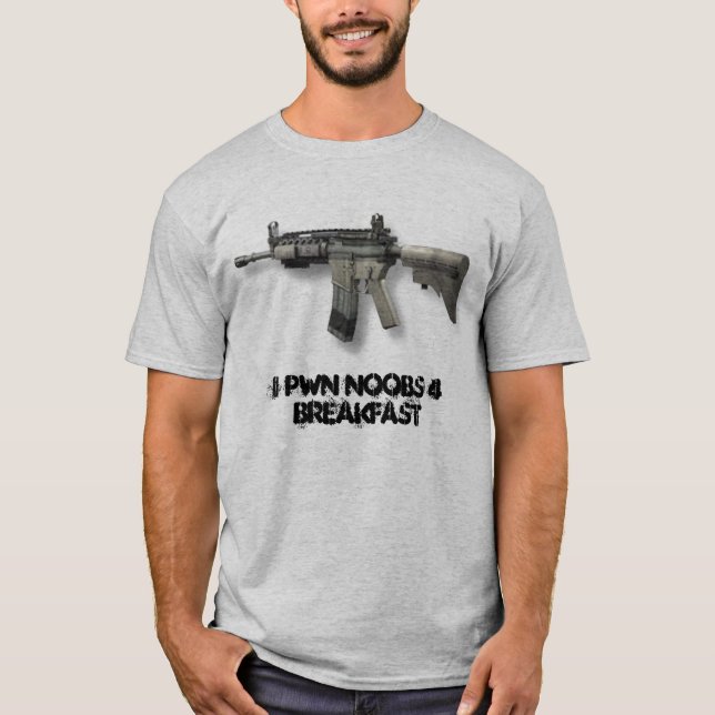 M4A1, I PWN NOOBS 4 BREAKFAST T-Shirt (Front)
