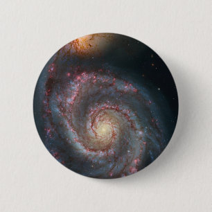 M51 Whirlpool Spiral Galaxy NASA 2 Inch Round Button