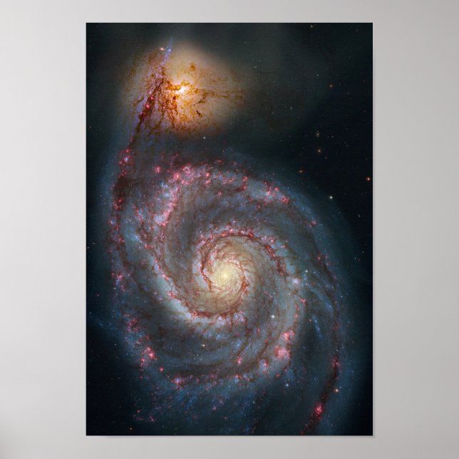 M51 Whirlpool Spiral Galaxy NASA Poster (Front)