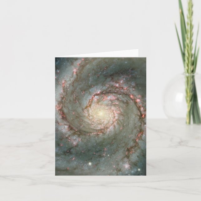 M51 Whirlpool Spiral Galaxy Note Card (Front)
