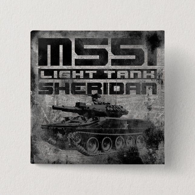 M551 Sheridan 2 Inch Square Button (Front)