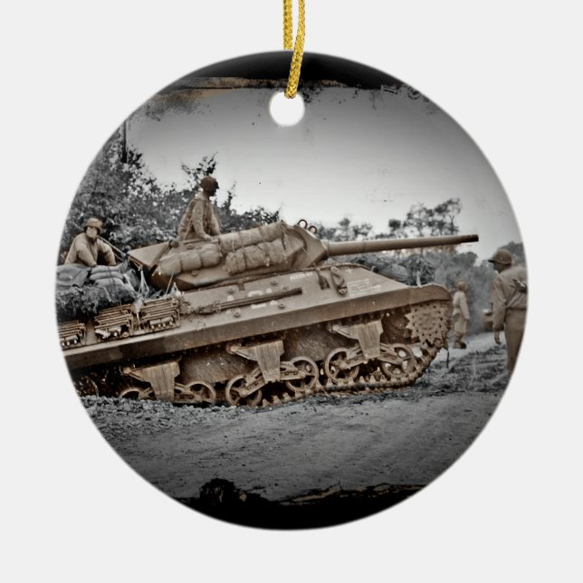 M-10 Tank Destroyer WWII Ceramic Ornament (Front)