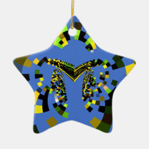 M Blue Ceramic Ornament
