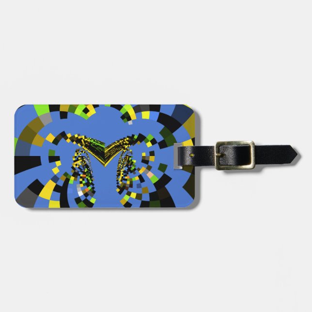 M Blue Luggage Tag (Front Horizontal)