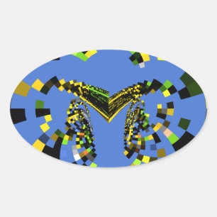M Blue Oval Sticker