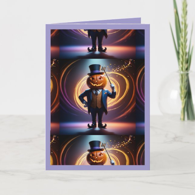 M. Citrouille Magical Halloween (4) Carte de vacan (Devant)
