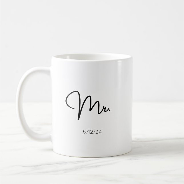 M. Coutume Date de mariage Mug (Gauche)