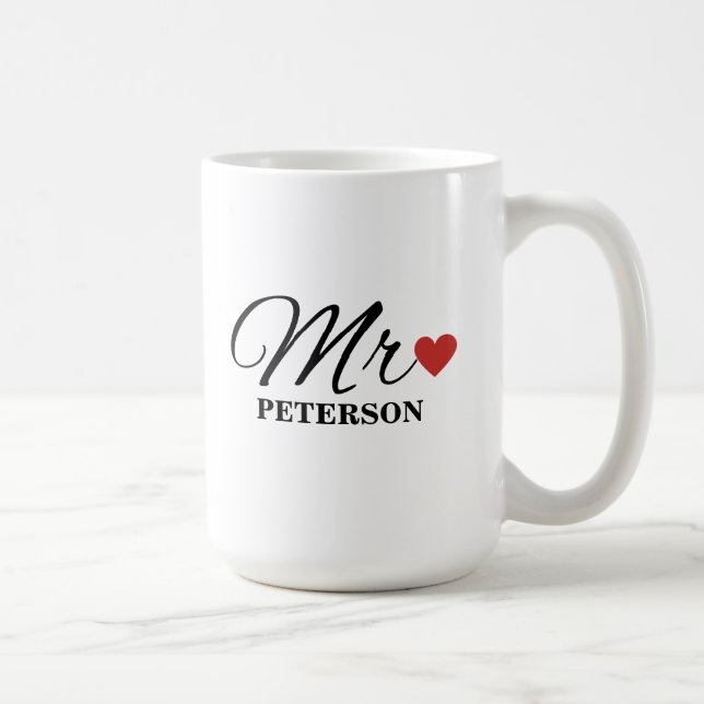 M. Custom Couple Mug Mariage Anniversaire Mug (Droite)
