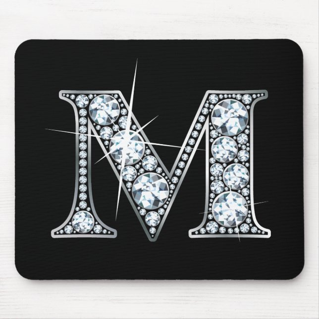 "M" Diamond Bling Mousepad (Front)