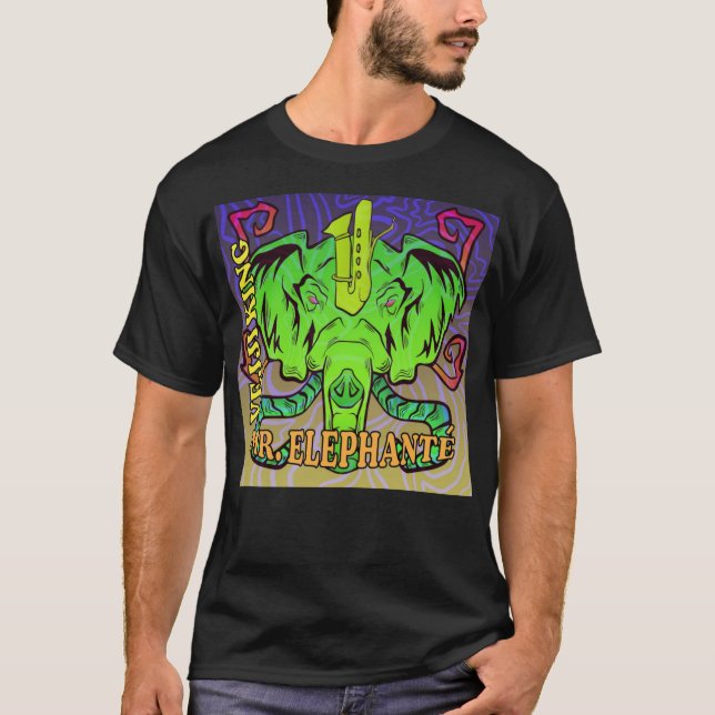 M. Elephanté T-Shirt (noir+multicolore) (Devant)