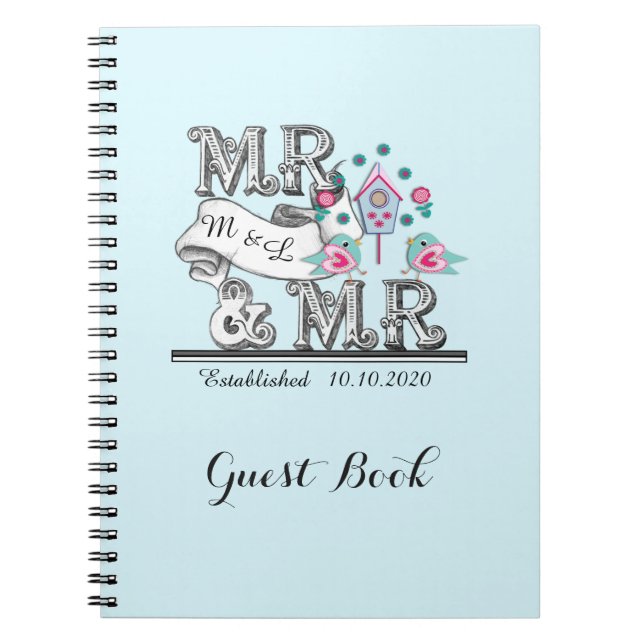 M. et M. Cute Livre d'invité personnalisé pour les (Devant)
