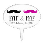 M. et M. Mustache Mariage Cake Topper