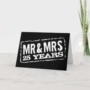 M. et Mme 25e Anniversaire Mariage Cartes