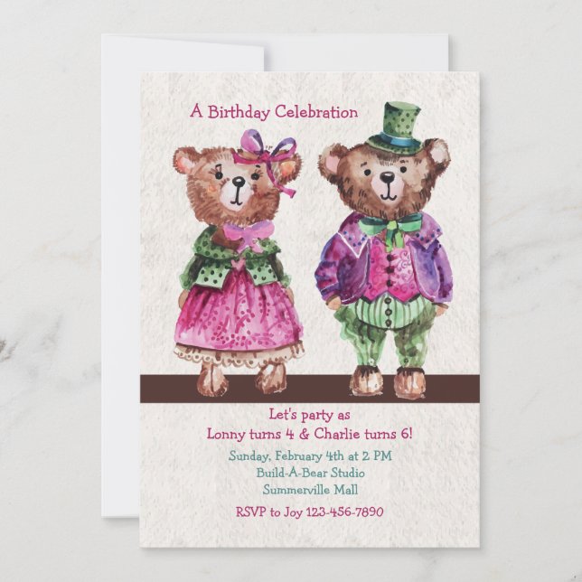 M. et Mme Bear Invitation (Devant)