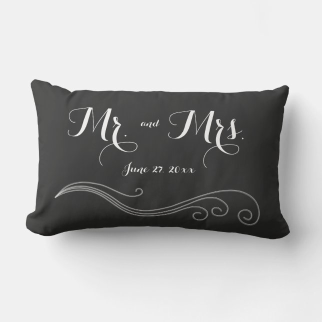 M. et Mme Black and White Mariages Coussins (Recto)