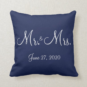 M. et Mme Blue Mariage Coussins nautiques