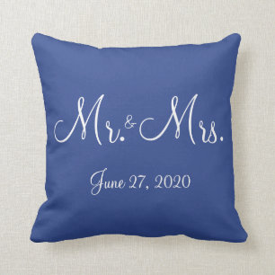 M. et Mme Blue Mariage Coussins nautiques
