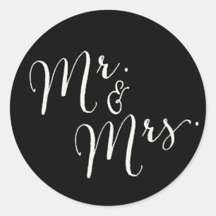 M. et Mme Calligraphy Script Wedding Stickers