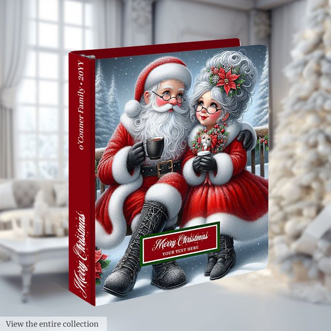 M. et Mme Claus Classeur de recettes de vacances à (Mr. & Mrs. Claus Watercolor Holiday Recipe Binder)