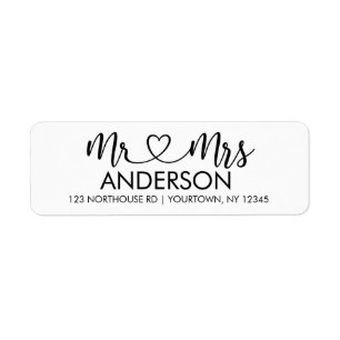 M. et Mme Elegant Script Adresse de retour personn