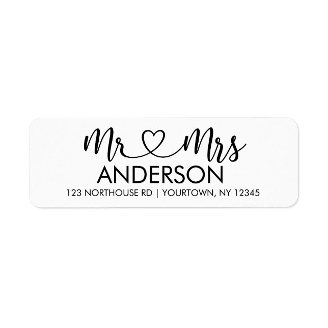 M. et Mme Elegant Script Adresse de retour personn (Devant)