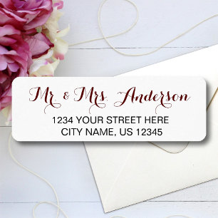 M. Et Mme Elegant Script Nom du Mariage Adresse