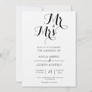 M. et Mme faire-part de mariage card