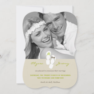 M. et Mme faire-part de mariage de plage de